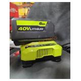 Ryobi 40v 6 ah battery and charger