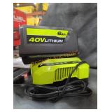 Ryobi 40v 6 ah battery and charger