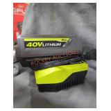 Ryobi 40v 4 ah battery and charger