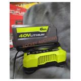 Ryobi 40v 6 ah battery and charger