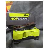 Ryobi 40v 6 ah battery and charger