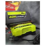 Ryobi 40v 6 ah battery and charger