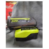 Ryobi 40v 5 ah battery and charger
