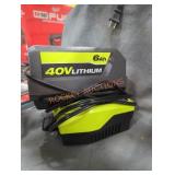 Ryobi 40v 6 ah battery and charger