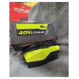 Ryobi 40v 6 ah battery and charger