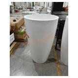 43" Tall White Verona Plastic Planter