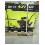 Skid RYOBI 40V 18 in. Rear Tine Tiller Kit