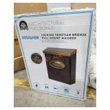 Locking Bronze Wall Mount Mailbox