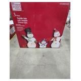 3PC Yuletide Lane LED Collapsible Snowmen Family