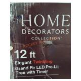 12ft Elegant Twinkling Grand Fir Pre-Lit Tree