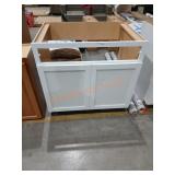 36" White Base Cabinet (damaged)