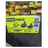 Ryobi 18v 4 ah and 2 ah lithium starter kit