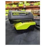 Ryobi 40v 4 ah battery and charger