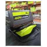 Ryobi 40v 6 ah battery and charger