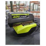 Ryobi 40v 4 ah battery and charger