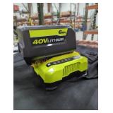 Ryobi 40v 6 ah battery and charger
