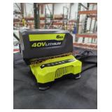 Ryobi 40v 6 ah battery and charger
