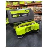 Ryobi 40v 6 ah battery and charger