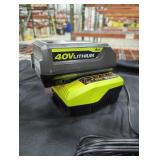 Ryobi 40v 4 ah battery and charger