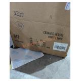 Ceramic Vessel Vanity Sink, White 21.7" x 18.3" x