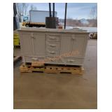 Gray Vanity w/ Top 61" x 22-1/8" x 35"