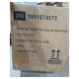 Round Oak Veneer Toilet Seat With Metal Hinge (4)