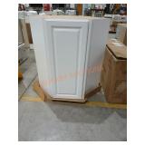 Diagonal Corner Wall Cabinet Satin White