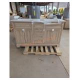 Beige Double Vanity 60" x 19" x 34.5"