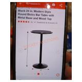 24" Black Round Bistro Bar Table