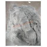 Gray Fuzzy Rug, Dimensions Unknown