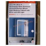 LED Medicine Cabinet 24"ï¿½30" Silver
