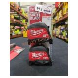 (2) Milwaukee 25ft Magnetic Tape Measure