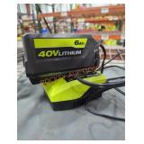 Ryobi 40v 6 ah battery and charger