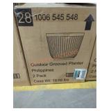 Outdoor Grooved Planter, 2pk