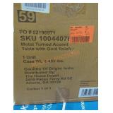 Metal turned accent table with gold finish