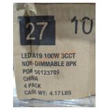 1 case 4 pks 100w A19 led bulbs