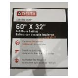 60" w 32" Delta Left Drain Bathtub