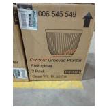 Outdoor Grooved Planter, 2pk