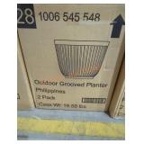 Outdoor Grooved Planter, 2pk