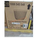 Outdoor Grooved Planter, 2pk