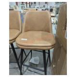 Brown leather bar stool
