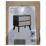 Black 25" 2-Drawer Nightstand
