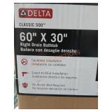 60"ï¿½30" Delta Right Drain Bathtub