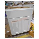 24" white cabinet base, some damage to top