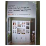 63" White Buffet and Hutch Assembly Required