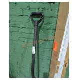 Curved handle snow shovel
