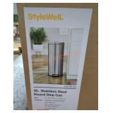 Stylewell 30l stainless steel round step can