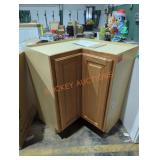 Corner 36" oak wall cabinet
