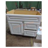 White 36" bathroom vanity base