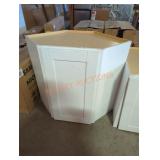 Corner white wall cabinet